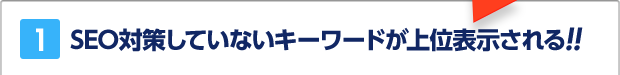 1.SEO対策していないキーワードが上位表示される!!