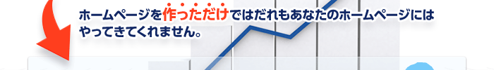 ホームページを作っただけではだれもあなたのホームページにはやってきてくれません。