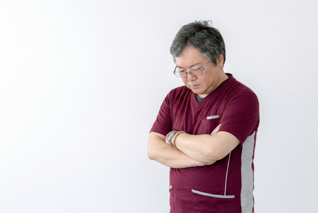 自信のなさげな男性の画像